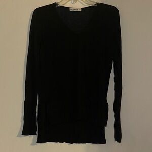 Zara Black Knit V-Neck Top